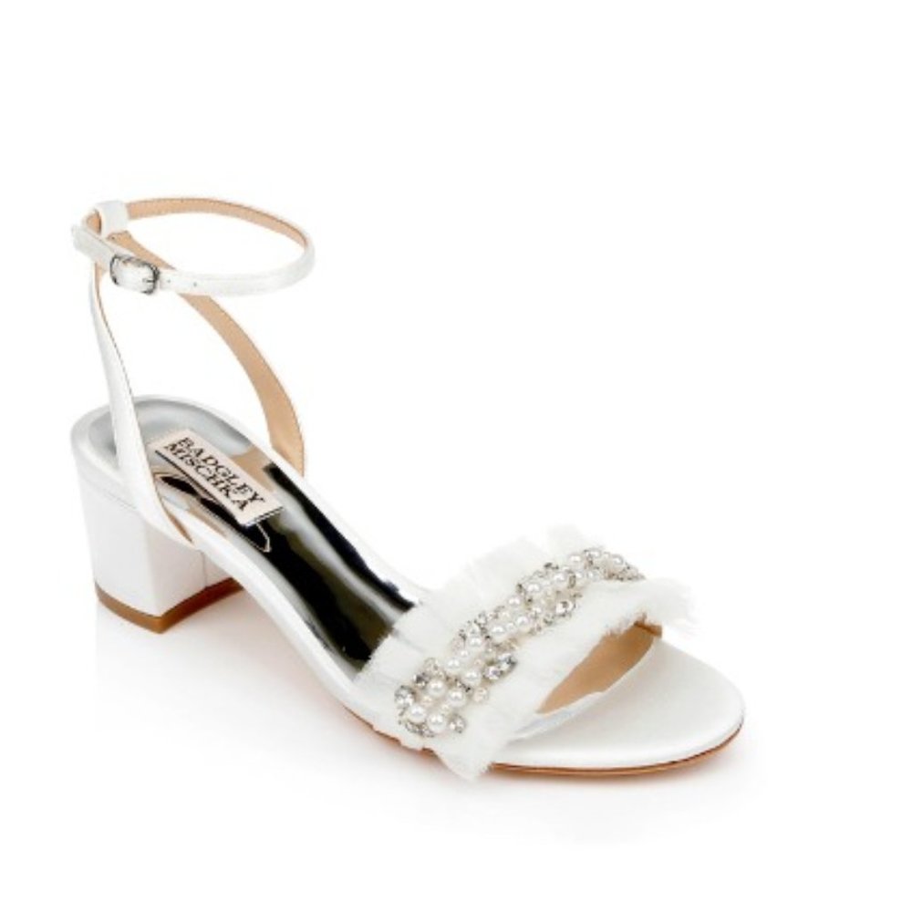 Badgley Mischka Talitha Low Block Heel wedding sandal - Size 7.5M